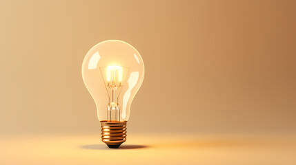 Yellow light bulb, creative concept