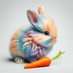 Rainbow colored baby rabbit
