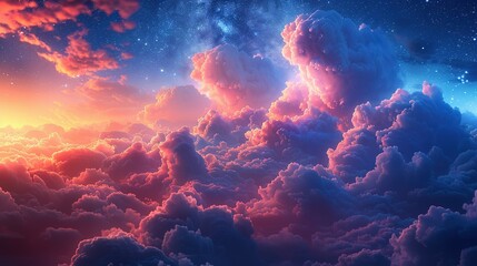 Fototapeta premium Enchanting Sky Tapestry: Soft Pastel Palette