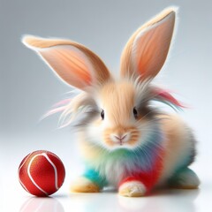 Rainbow colored baby rabbit