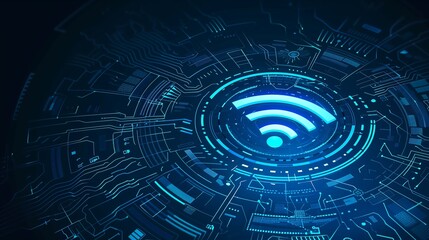 wireless network icon, wifi modern technology background
