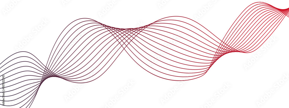 Poster Abstract colorful modern stream wave line transparent background. Colorful glowing frequency sound wave technology curve lines background. Futuristic motion Curved wavy lines tech.