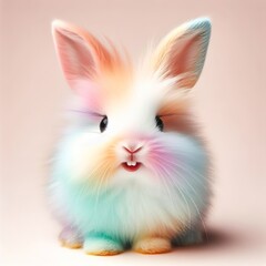 Rainbow colored baby rabbit