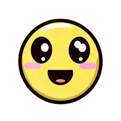 Fototapeta premium sketchy smiling yellow emoticon on a white background, generated by Ai