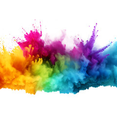 Colorful explosion of paint. Isolated on white background. 3d rendering.