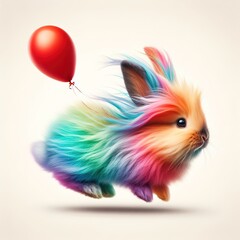 Rainbow colored baby rabbit