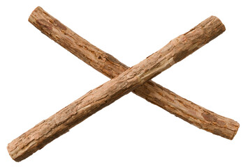 Silvervine sticks isolated on white background, top view.