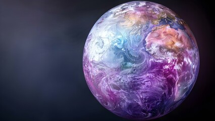 Earth Day celebrates global environmental awareness and sustainability with a colorful globe. Concept Earth Day, Global Awareness, Environmental Sustainability, Colorful Globe