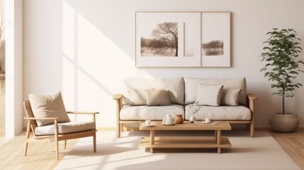 living room with minimalist, home decoration details