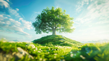 A peaceful nature composition, green environment protection concept