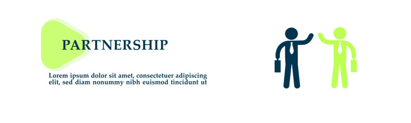 Partnership icon for background presentation, infographics, promotion or web banner graphics.