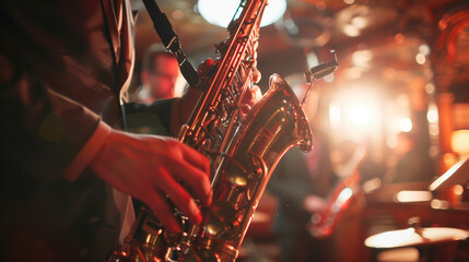 A jazz concert in a jazz club