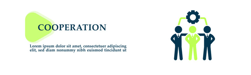 Cooperation icon for background presentation, infographics, promotion or web banner graphics.