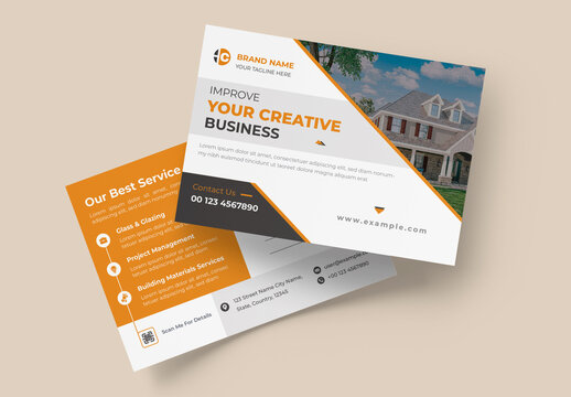 Simple Corporate Business Postcard Template Design