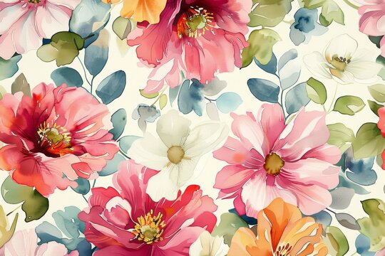 watercolor flowers background