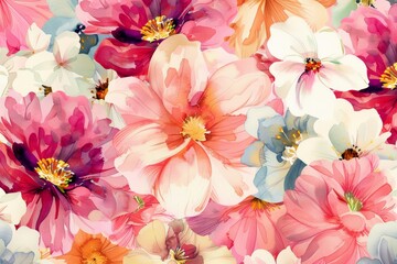 watercolor flowers background