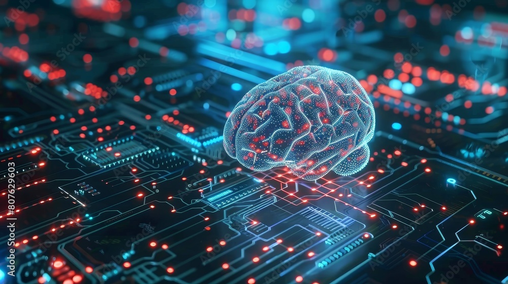 Aufkleber human brain communication through a circuit board and artificial intelligence