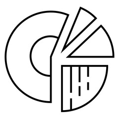 Pie chart financial performance icon. 