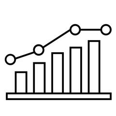 Growing graph icon. Growth chart icon. Growing bar graph