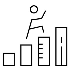 Growing graph icon. Growth chart icon. Growing bar graph