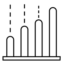 Growing graph icon. Growth chart icon. Growing bar graph