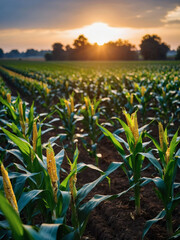 Next-Gen Agriculture, Technology Integration in Corn Farming - obrazy, fototapety, plakaty