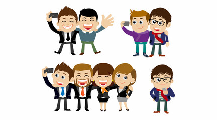 Young people using smart phones