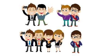 Young people using smart phones