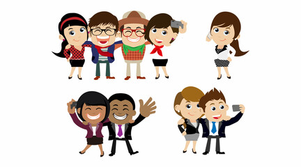 Young people using smart phones