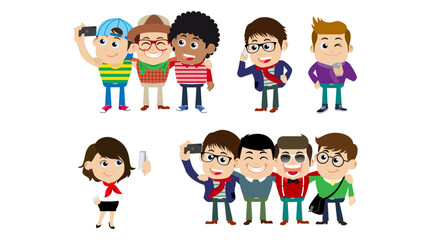 Young people using smart phones