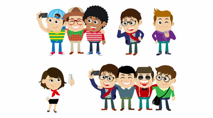 Young people using smart phones