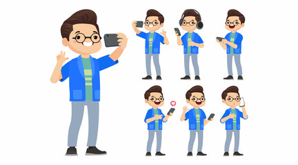 Young people using smart phones