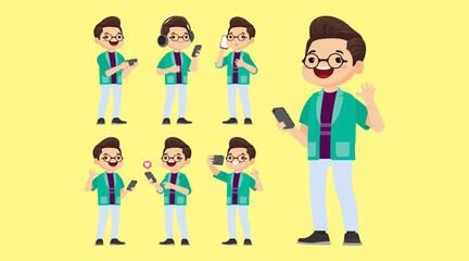 Young people using smart phones