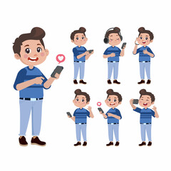 Young people using smart phones