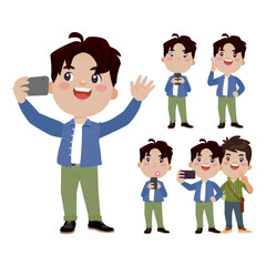 Young people using smart phones