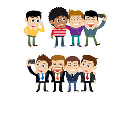 Young people using smart phones