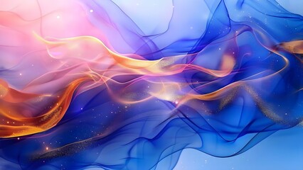 Fototapeta premium Abstract liquid art with rich gold and deep blue colors elegant sophistication. Concept Abstract Art, Liquid Art, Gold Colors, Blue Colors, Elegance