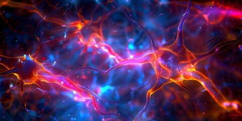Examining Neuron Cells at a Microscopic Level in Neural Networks for Neuroscience Research. Concept Microscopy, Neuron Cells, Neural Networks, Neuroscience Research