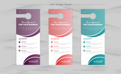 Minimal and Modern business door hanger design and layout template design