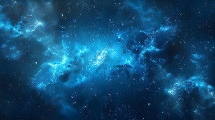 Fototapeta na wymiar Abstract space background with blue nebula and stars