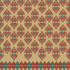 Beautiful ikat pattern art. Ethnic seamless pattern in tribal, folk embroidery, and Mexican style. Geometric striped. Design for background, wallpaper, vector illustration, fabric, clothing, carpet.