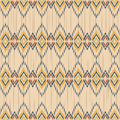 Beautiful ikat pattern art. Ethnic seamless pattern in tribal, folk embroidery, and Mexican style. Geometric striped. Design for background, wallpaper, vector illustration, fabric, clothing, carpet. 