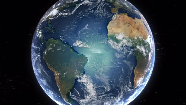 Realistic Earth From Space Zoom In Clouds Ecuador