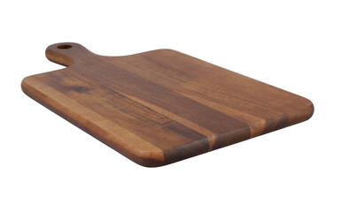 Natural chopping board isolated on white.