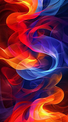 abstract curvy mobile phone background, Abstract wallpaper for mobile phone, smartphone. Curvy background wit red,purple and blue colors. Transparent curves.