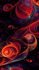 abstract curvy mobile phone background, Abstract wallpaper for mobile phone, smartphone. Curvy background with red, orange colors. Transparent curves.