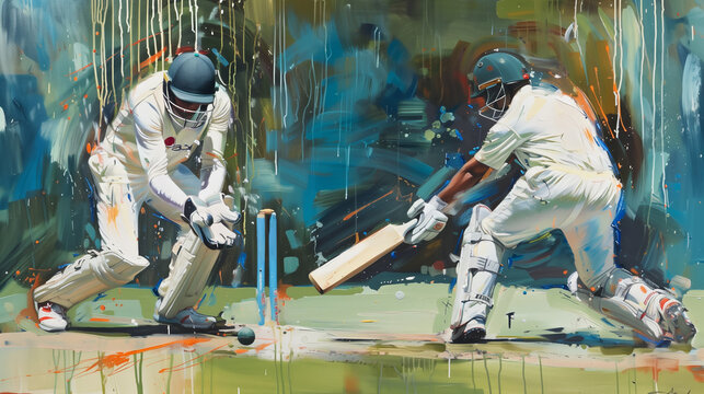englische nationalsportart cricket in pastellfarben design visualisiert