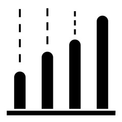 Growing graph icon. Growth chart icon. Growing bar graph