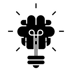 Lightbulb icon on light background. Idea symbol. Electric lamp, light, innovation, solution, creative thinking, electricity