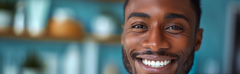 Happy Man showing white teeth,Bright Smiles and Dental Care: Promoting Healthy Teeth in 4K High-Definition Wallpaper